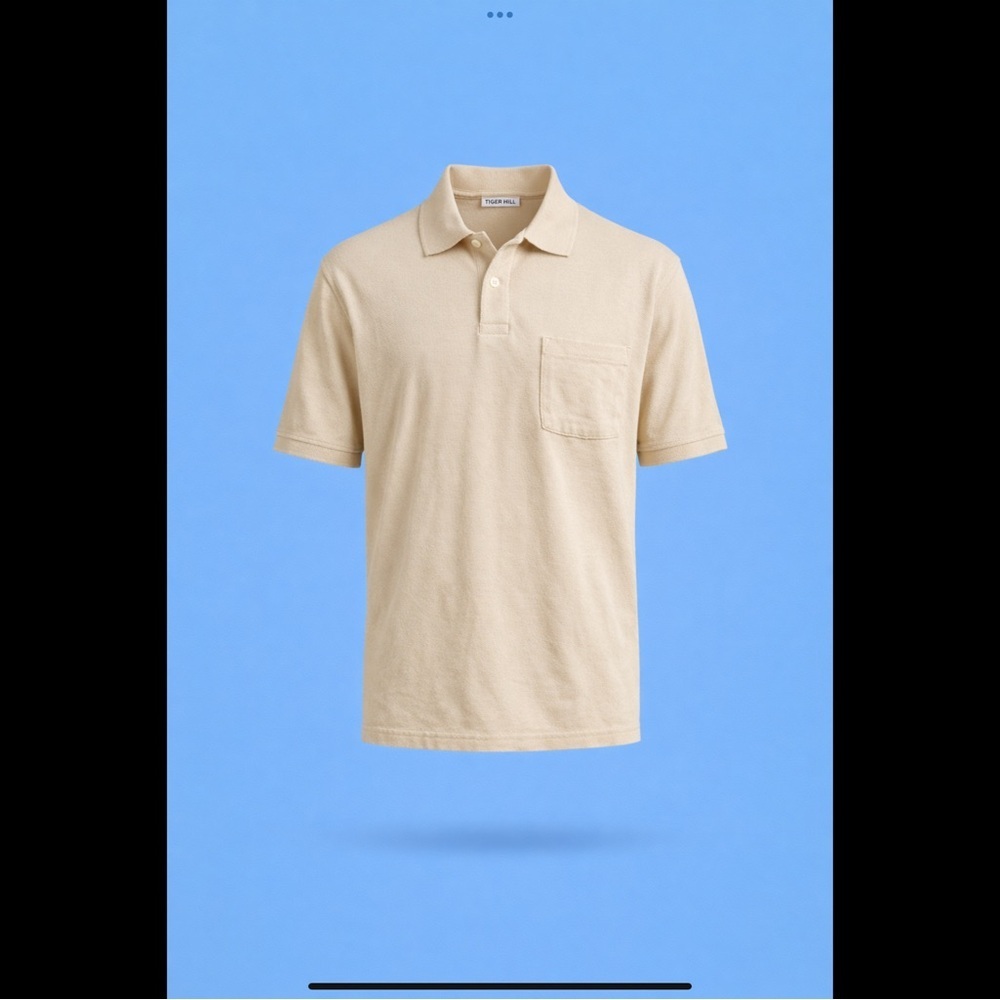 Tiger Hill Beige Polo Shirt Men’s Short Sleeve Golf Casual Top New